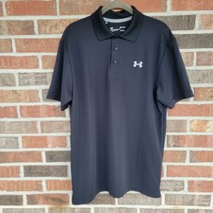 Under Armour Men's Black HeatGear Performance Short-Sleeved Polo Size Medium